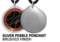 Silver Pebble Brushed Q-Link Pendant